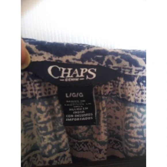 Chaps Long Sleeve Blue Boho Relaxed Blouse - Women's Size L - Picture 5 of 15